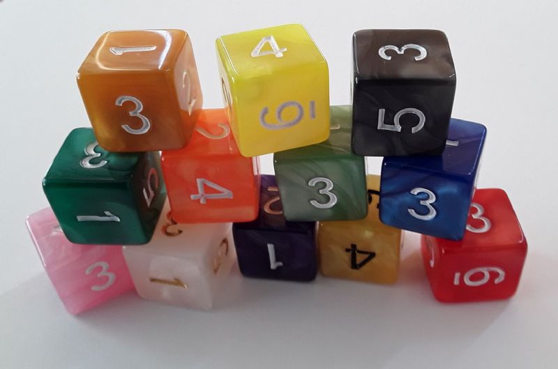 marble six sided dice